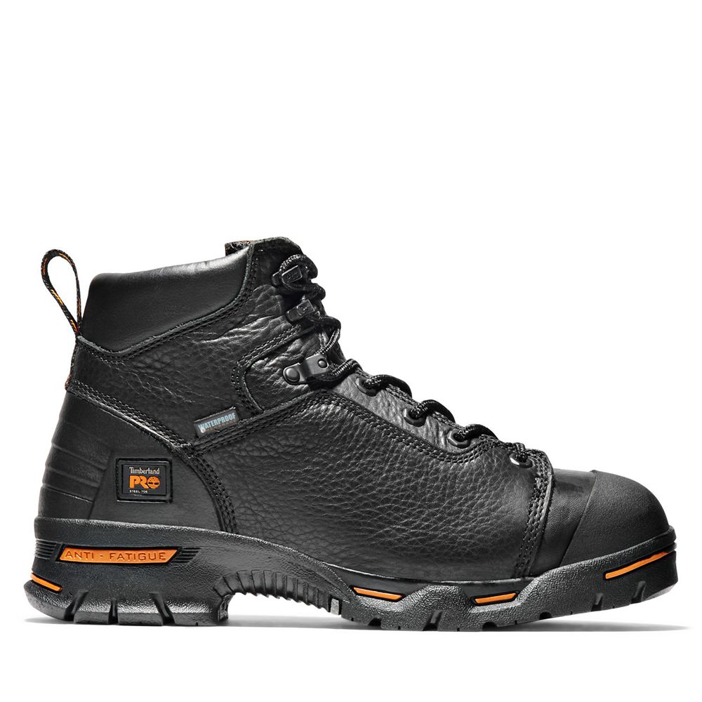 Timberland Μποτακια Εργασίας Ανδρικα Μαυρα - Pro® Endurance 6" Steel Toe - Greece 3754029-CJ